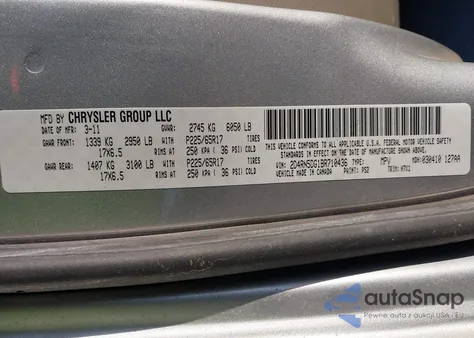 2011 Dodge Grand Caravan Crew from USA, damaged, VIN 2D4RN5DG1BR710436